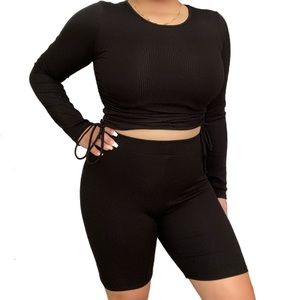 Long Sleeve Biker Short Set